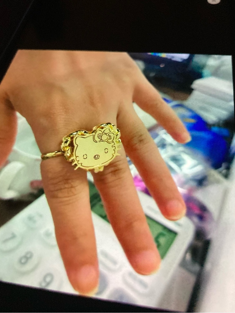 Gold Hello Kitty Face Ring